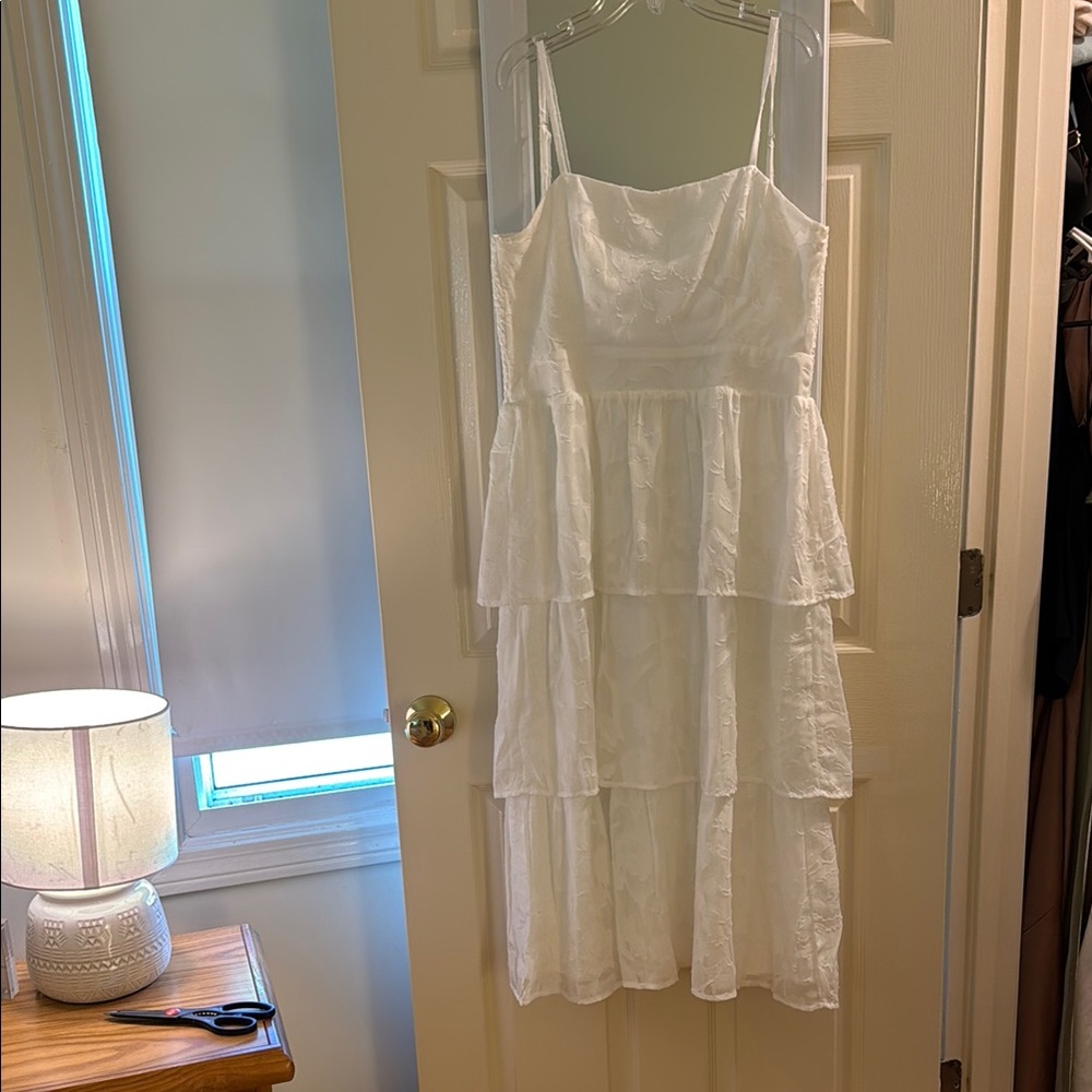 Elegant White Tiered Dress